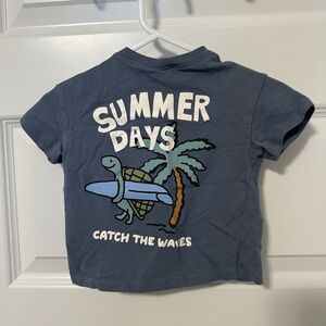 Zara Baby Blue Summer Days Turtle Short Sleeve T-shirt Size 4- 6 months